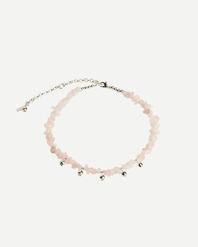 Native Page Rose Quartz Gumnut Choker Necklace Silver